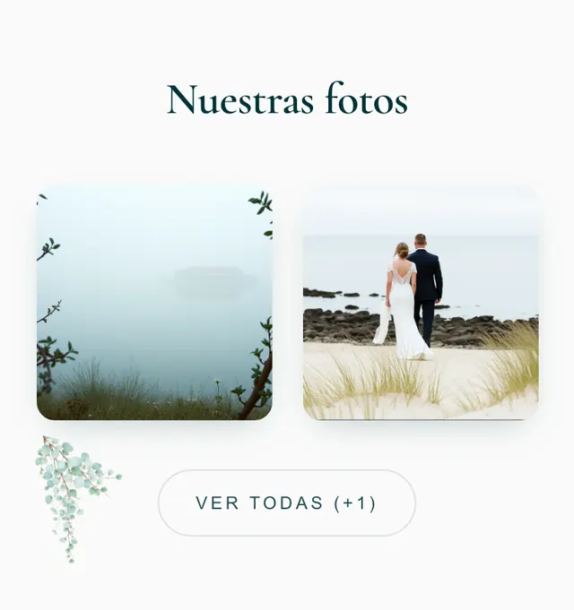 Galería de fotos de una invitación de boda.